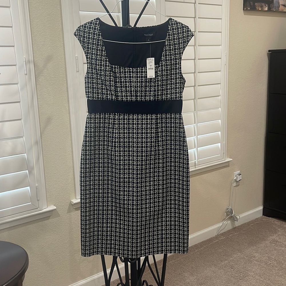 Black and white plaid office dress
